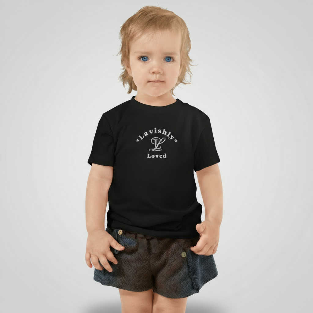 Embroidered Classic Lavishly Loved Toddler Short Sleeve Tee